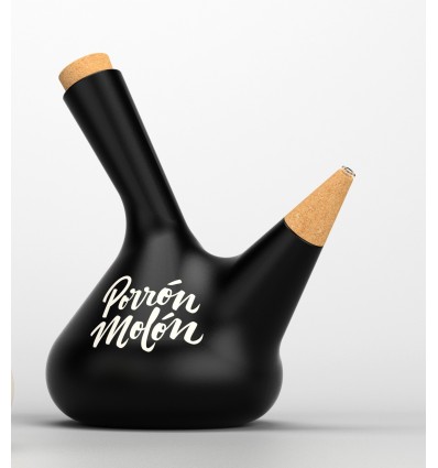 Porrón Molón Negro - Vino Tinto Abuelo Enséñame