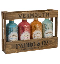 Pack Padro & Co 4 botellas con caja madera Vintage